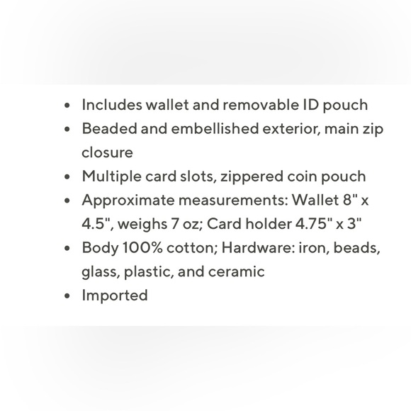 America & Beyond Embellished Zip Wallet & ID Pouch Bundle.Yellow Floral”. NWT - Picture 11 of 11